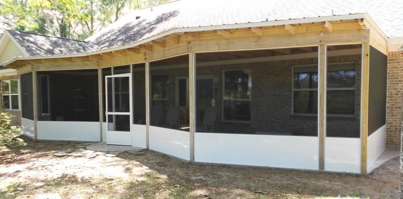 Screened in porch with kickplate